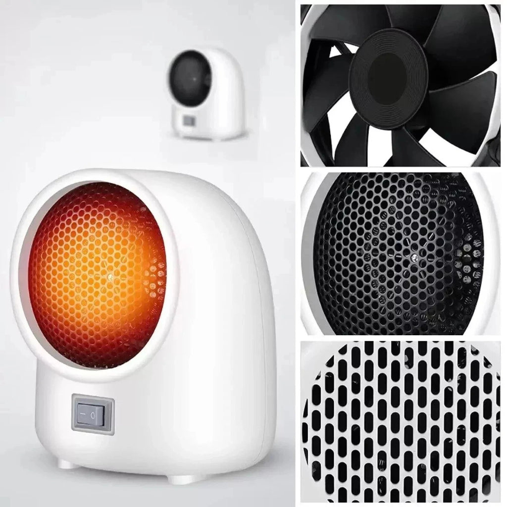 400W White Electric Heater Portable Desktop Fan Heating Warmer Home Office