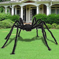 Halloween Giant Plush Spider Decoration Scary Black Hairy Spider Prop 30-200cm