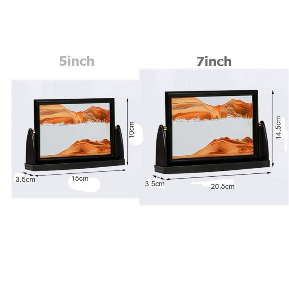 Flowing Sand Art Picture Glass 3D Sandscape Motion Display Flowing NEW