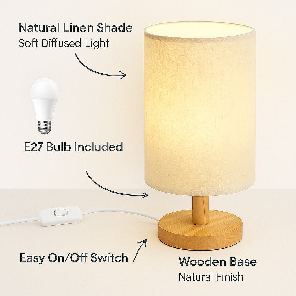 Lamp Table Small Bedroom Bedside Nightstand Desk Lamps Minimalist Living Light