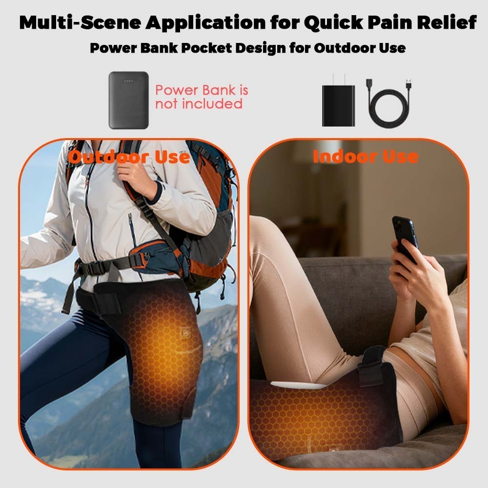 Red Light Therapy Massage Wrap for Hips and Thighs, 3 Heat  Levels