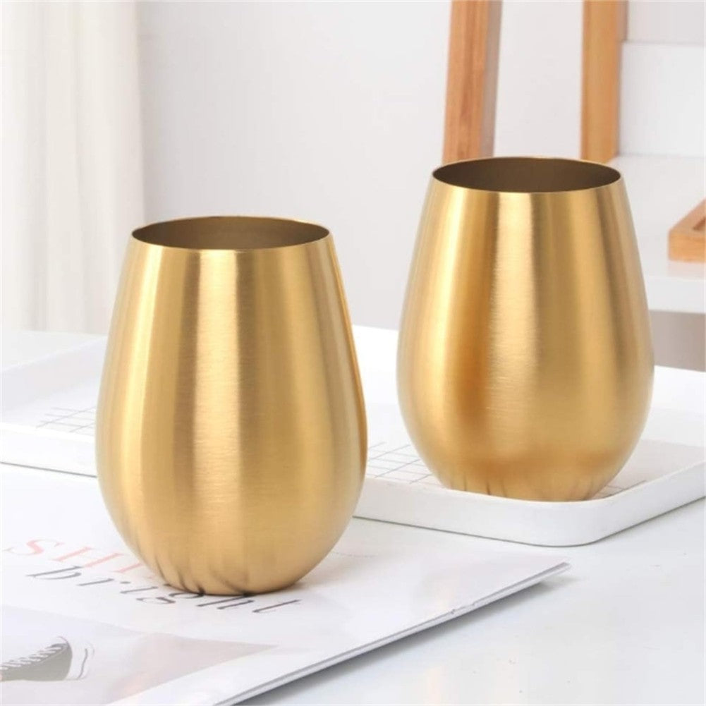 Wine Glasses Stainless Steel Wine Glass Round Titanium-Plated Colorful Cup
