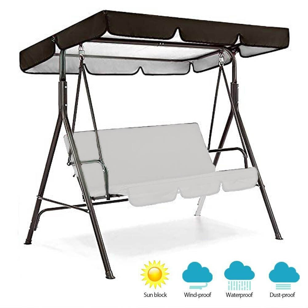 Replacement Canopy For Swing Seat 2 Seater Size Garden Park Hammock Top Cover