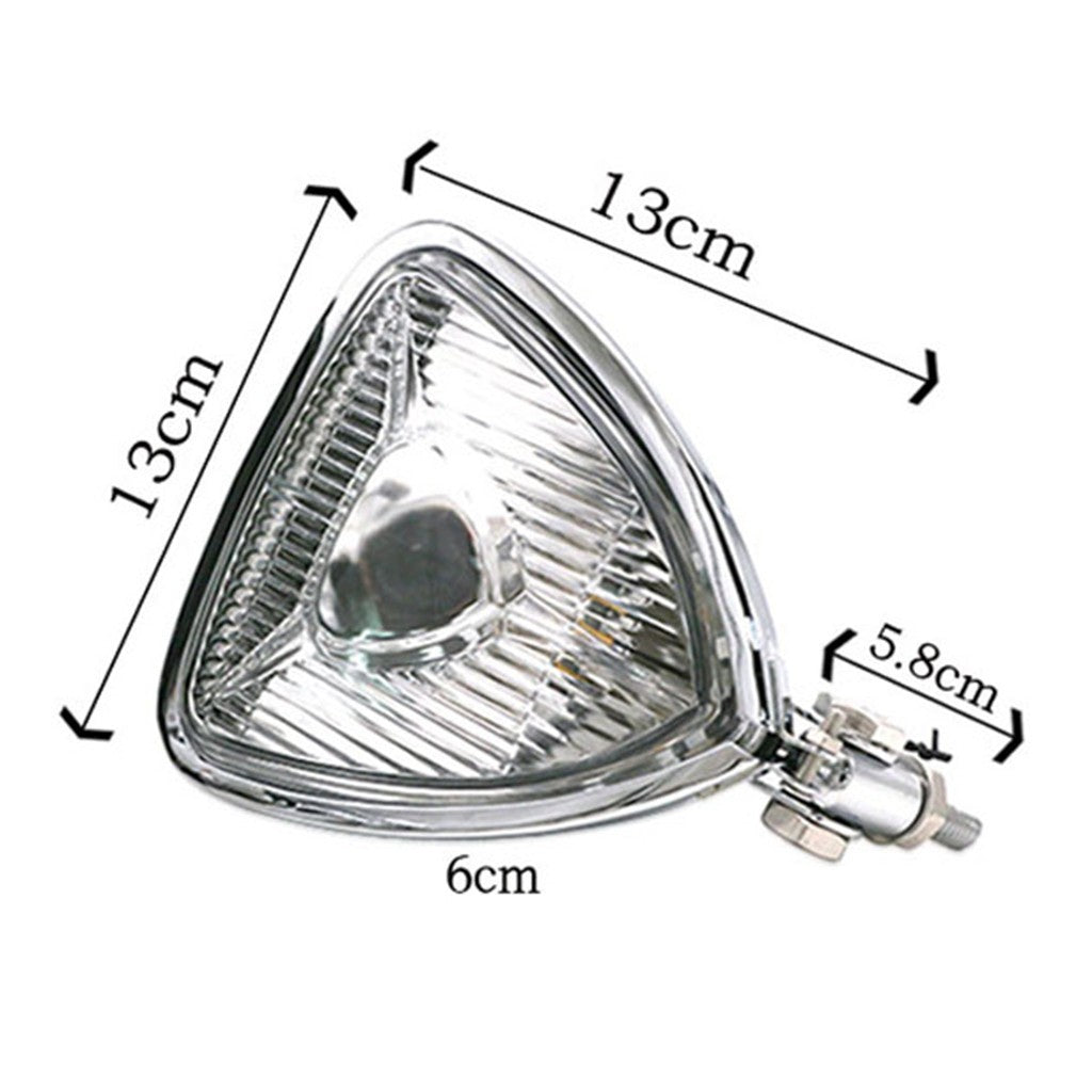 Triangle Headlight Lamp Custom for Harley Motorcycle Chopper Bobber Yellow Glass