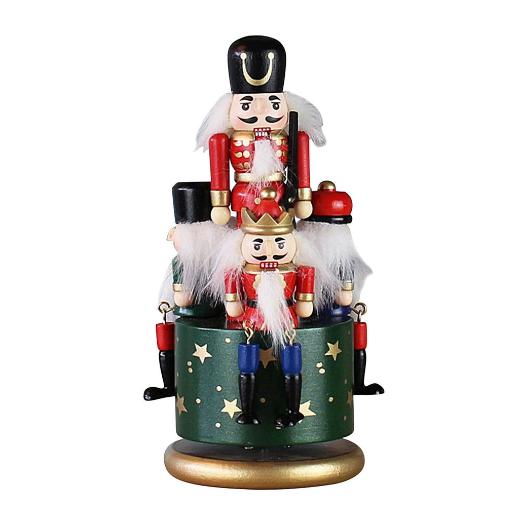 Christmas Music Box Funny Nutcracker Musical Box Hand-painted Rotating Octave Bo