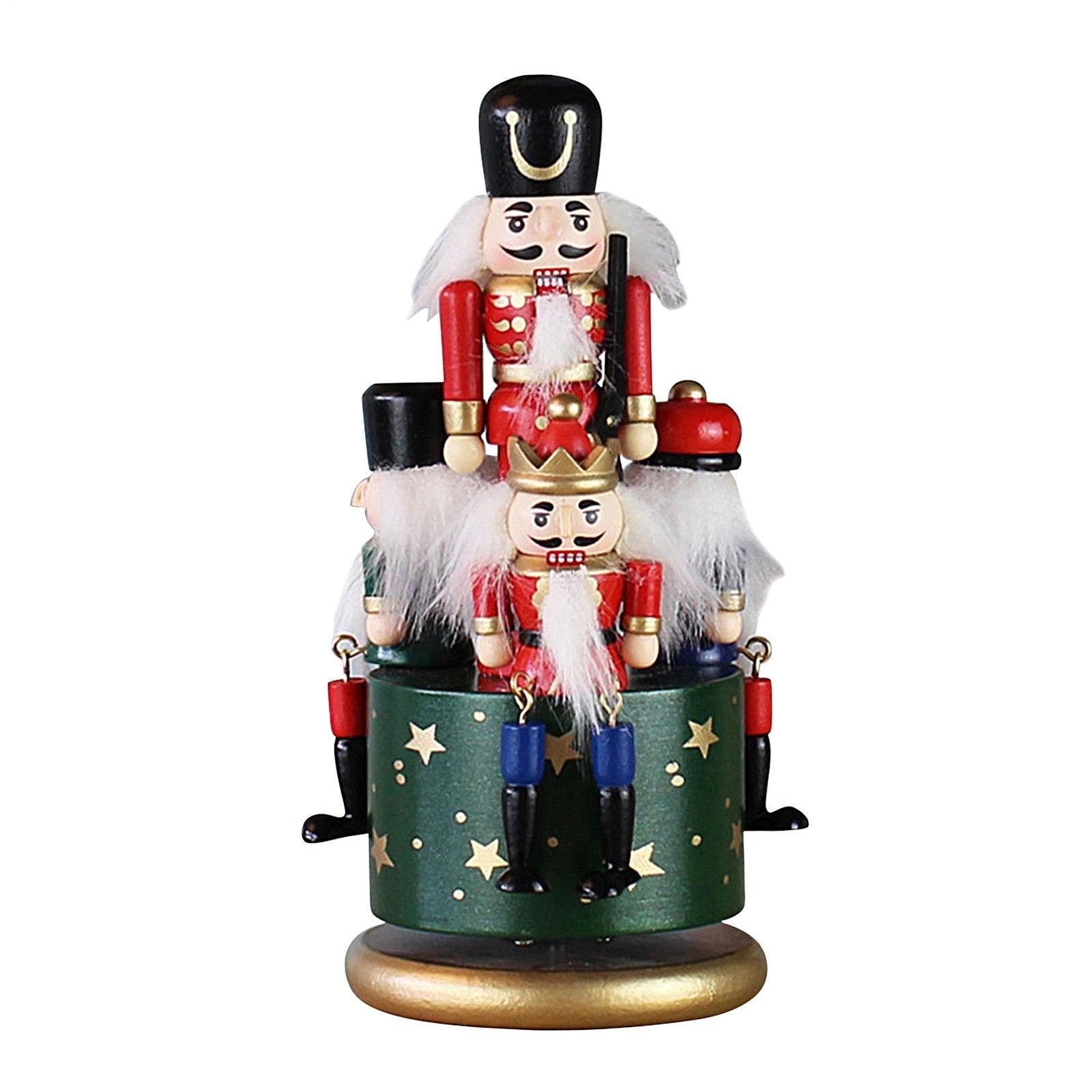 Christmas Music Box Funny Nutcracker Musical Box Hand-painted Rotating Octave Bo