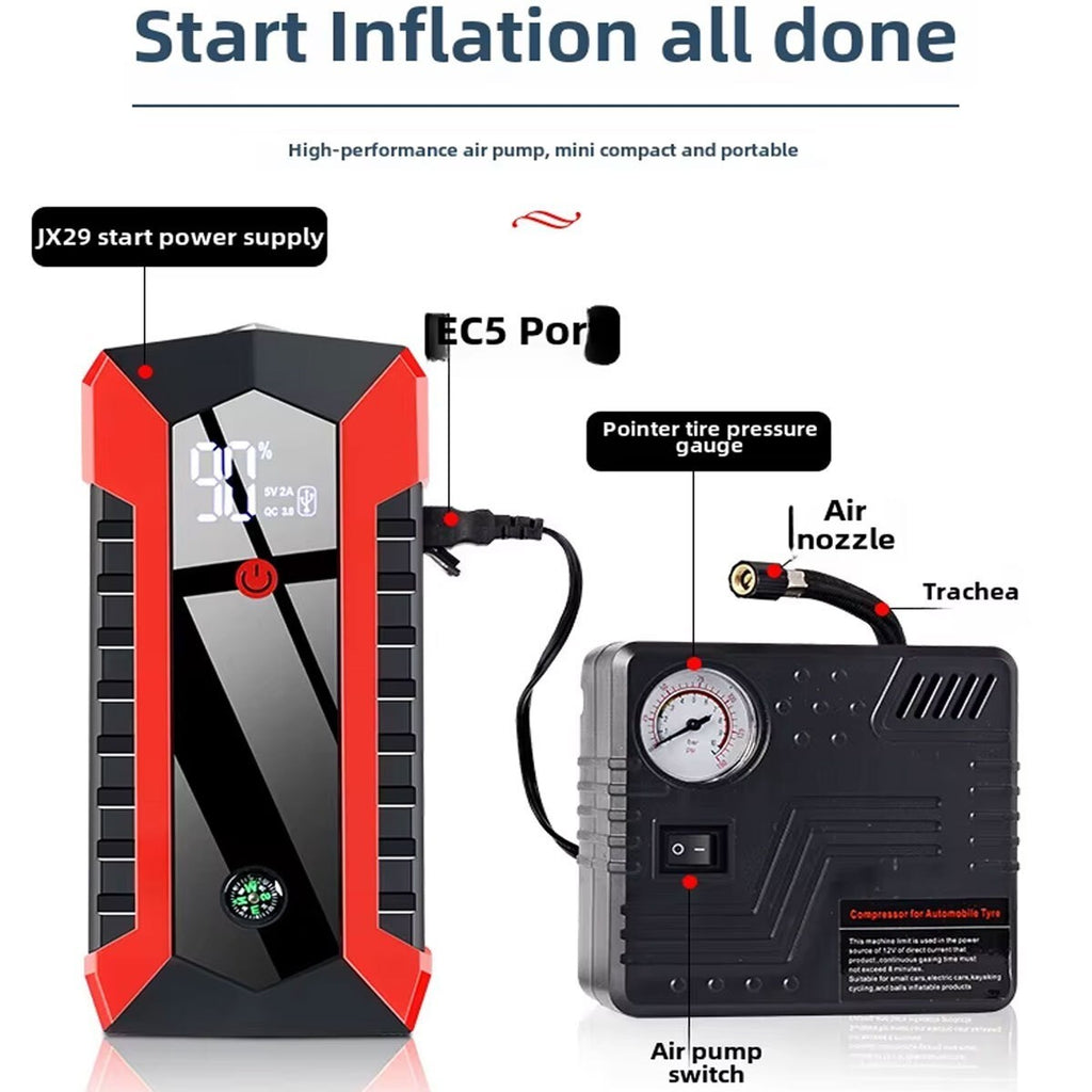 99800mAh 12V Car Jump Starter Pack Booster Battery Charger Emergency Power Bank