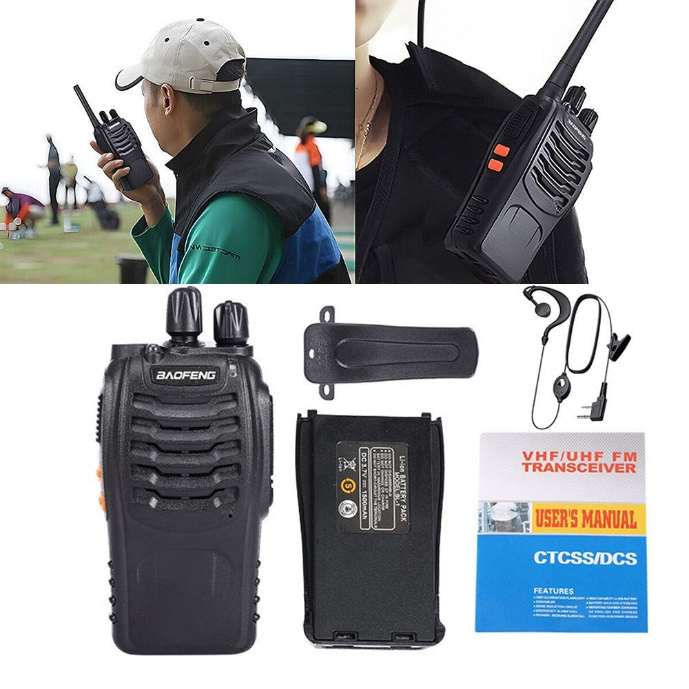 2x Baofeng BF-888S 400-470MHz Walkie Talkie Long Range Two Way Radio + Earpiece
