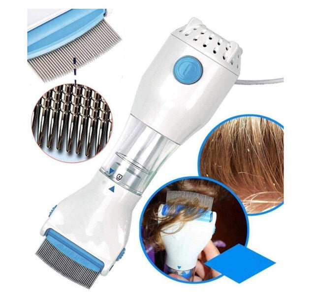 Electric Vacuum Head Nit Anti Lice Comb Brush Pet Dog Flea Filter Remover Tool