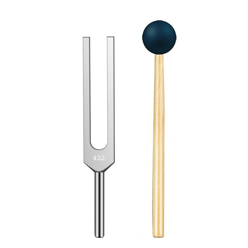 432Hz Tuning Fork Kit With Wooden Resonance Box & Mallet for Yoga Healing