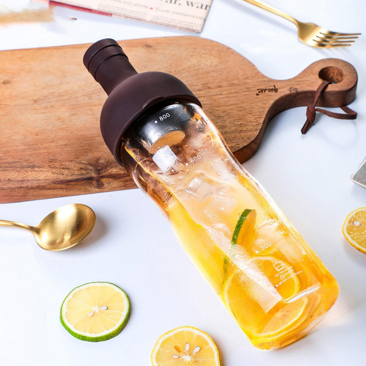 Glass Iced Tea Maker Bottle Airtight Cold Tea Brewing   Portable