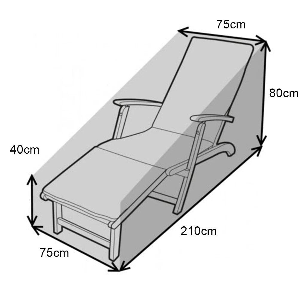 210D Waterproof Sunbed Sun Lounger Cover Outdoor Garden Furniture Patio Rattan