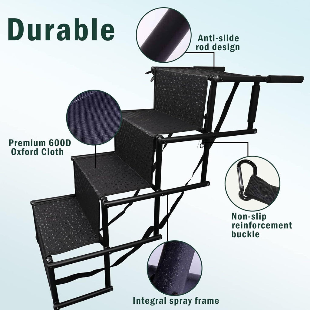 Folding 4 Stairs Portable Dog Ramp Steps Car Boot Access Ladder for Pet Dog Cat