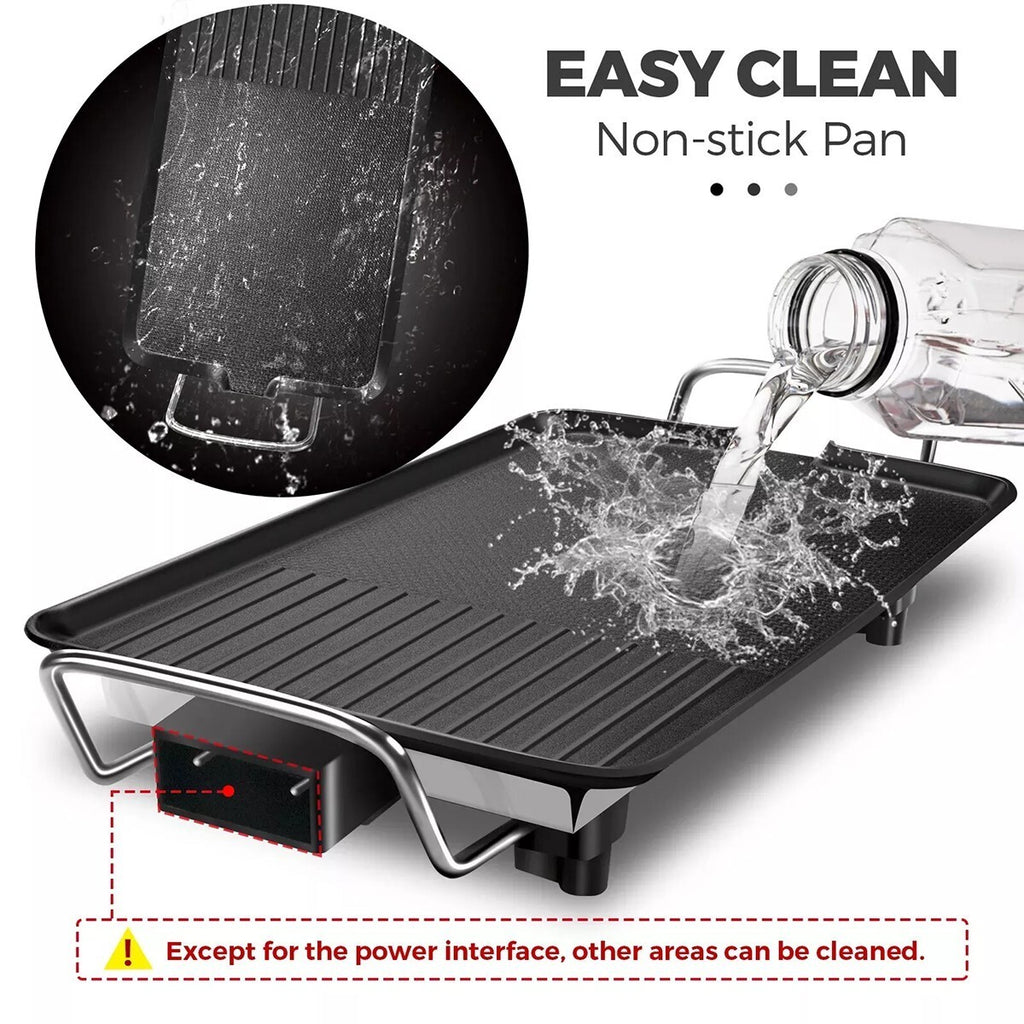 Electric Teppanyaki Table Top Grill Griddle BBQ Hot Plate Barbecue 40cmx23cm UK