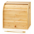 2 Tiers Slide Roll Top Bread Bin Double Layer Food Storage Box Kitchen Rack