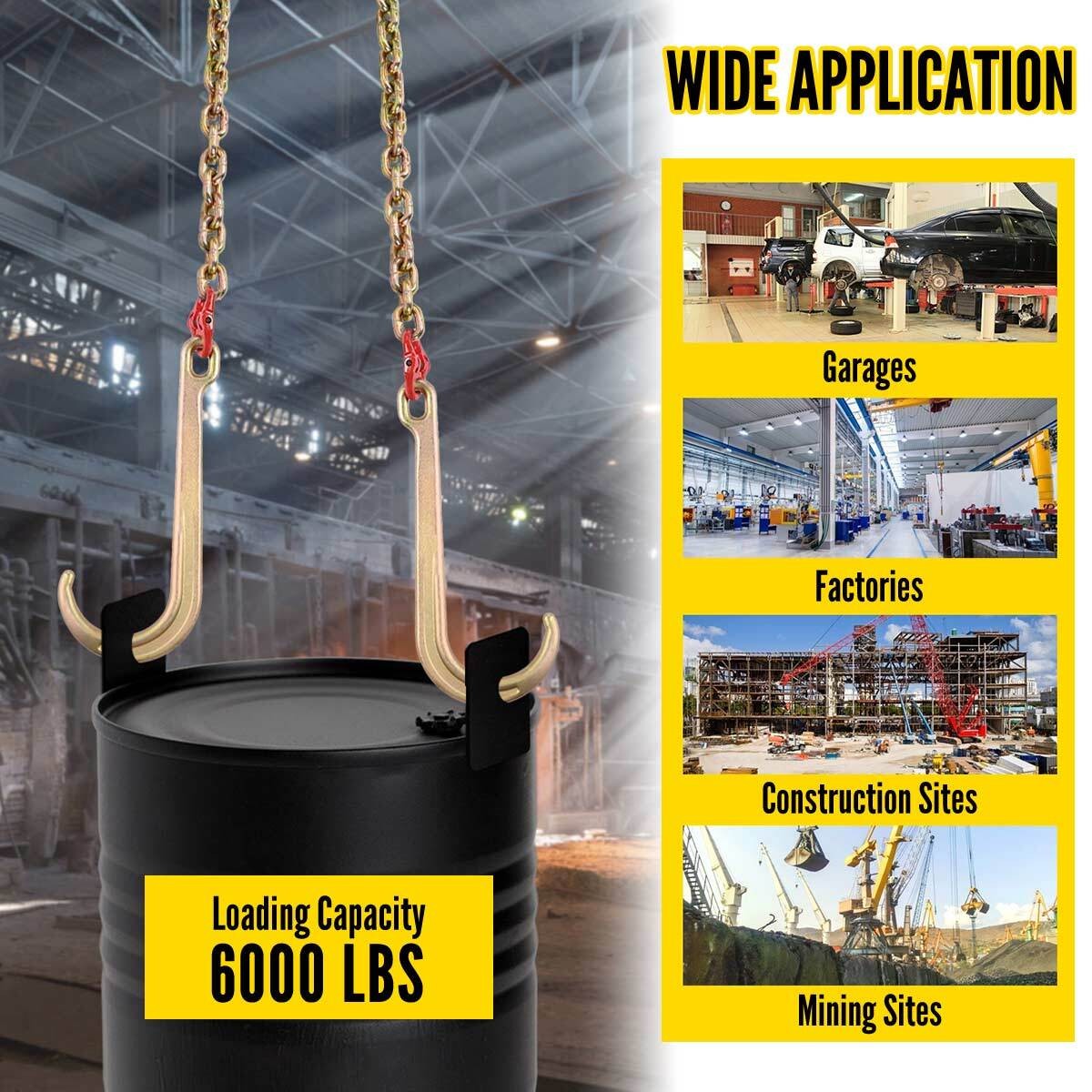 V-Assembly J Hook 1 Metre Brother Winch Chain Tow Recovery Assistance Off Road