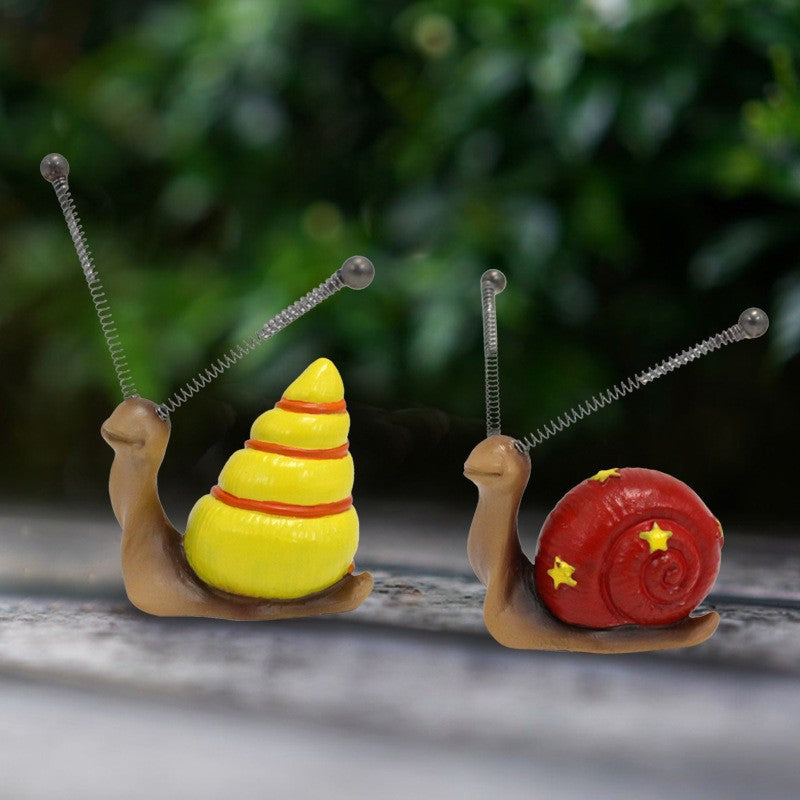 Snail Figurine 4 Brightly Coloured Snail's Shells, Miniature Garden  Ornaments