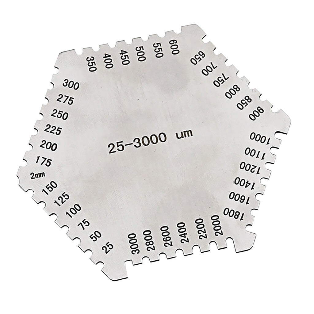 High-Precision Hexagon Wet Film Comb  (25-3000 um)- Paint Thickness Gauge -