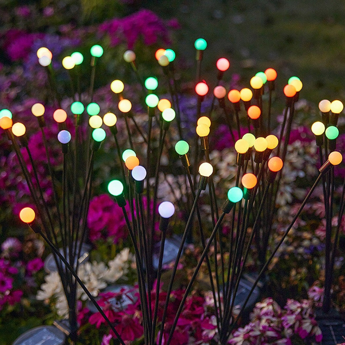 2 Pack Swaying 10 LED Solar Powered Garden Lights Outdoor Firefly Patio Lamp