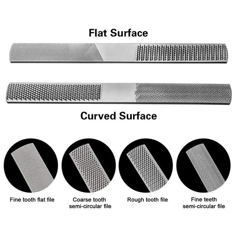 4 in 1 Carbon Steel Rasp File Carpentry Woodworking Wood Carving Hand Tool NEW