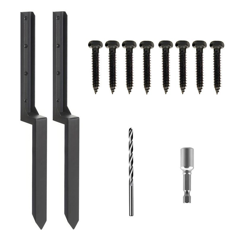 2PCS Heavy Duty Fence Post Anchor Repair Kit Support Stakes Steel Ground Spike