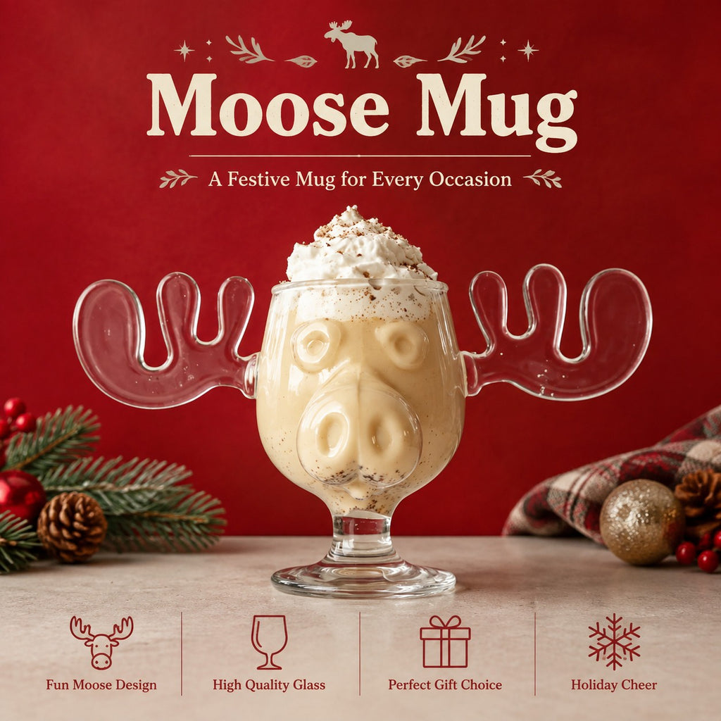 2PCS Iconic Lampoon's Christmas Vacation Glass Moose Cup Griswold Moose Mug UK