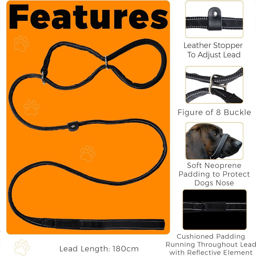 Total Pet Swivel Flat Figure of 8 Lead Halti Anti Pulling Dog Lead Leash - 180cm
