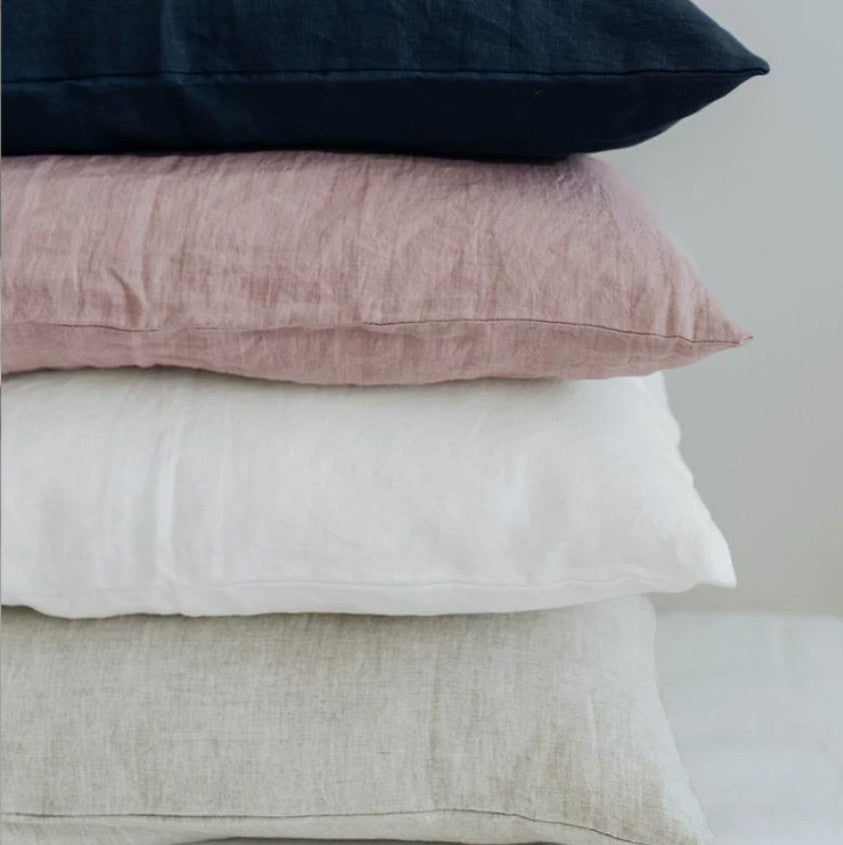 Natural Linen Pillowcases Pure Flax Shams White Pillow Slip Cushion Cover Case