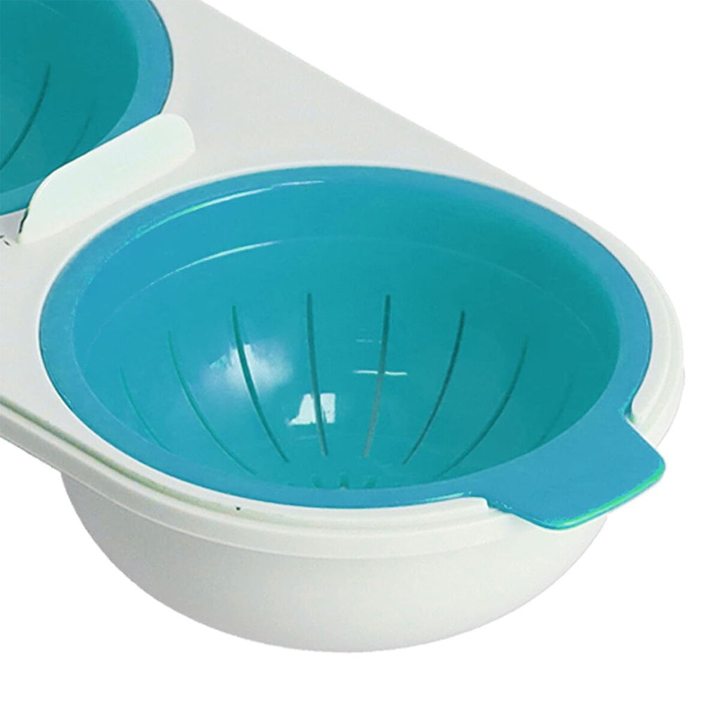 Egg Cooker Boiler Double Cup Poacher Eggs Cookware Steamer Maker Poach Microwave