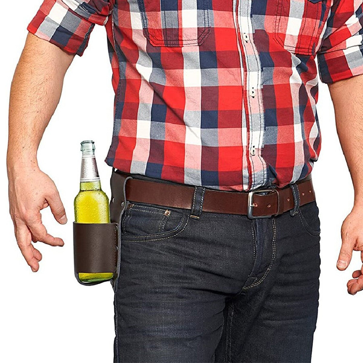 Wine Beverage Can Holder Cowboy Beer Holster Belt Leather Soda Bottle Pouch