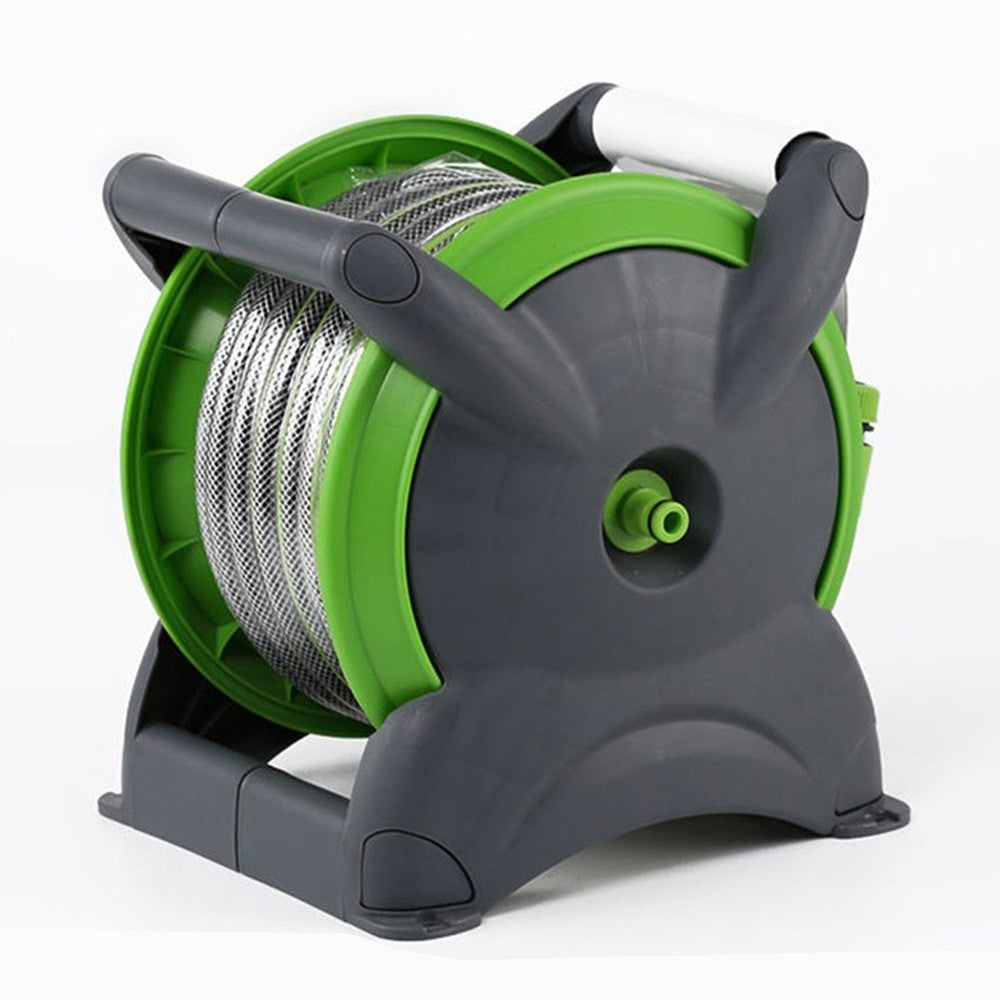 Compact Garden Hose Reel Tough Water Pipe Standing Wall Mounted Fittings 20M
