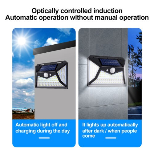 118LED Solar Powered PIR Motion Sensor Wall Lights Outdoor Garden Security Lamp
