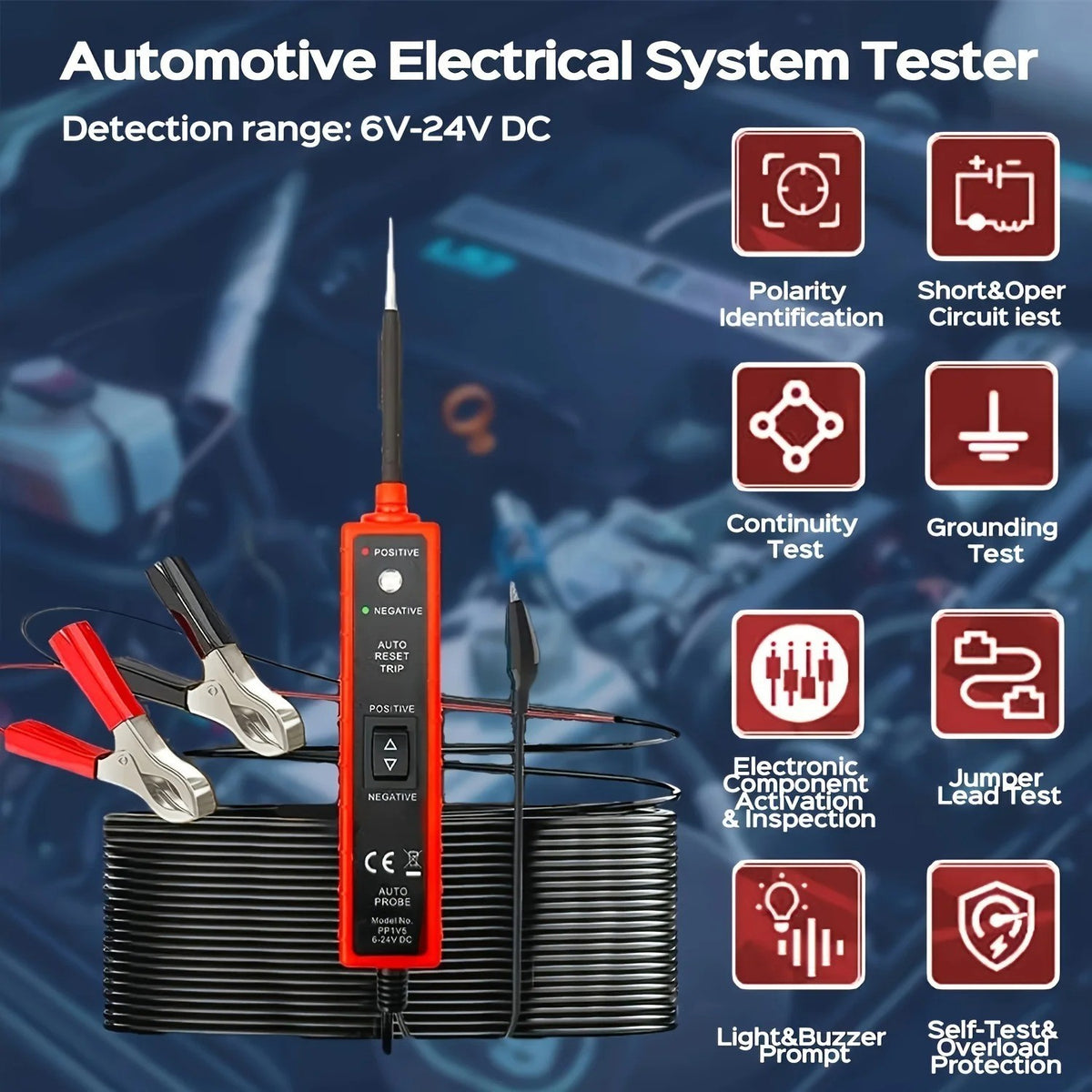 6-24V Car Auto Electrical Power Circuit Tester Probe Digital Test Device System