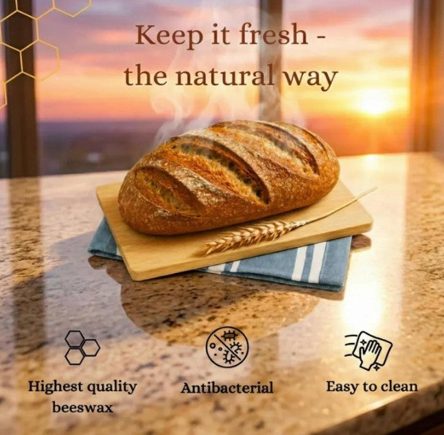 Loafguard Beeswax Bread Bag,Beeswax Bread Bags with Natural Bees Wax,Reusable