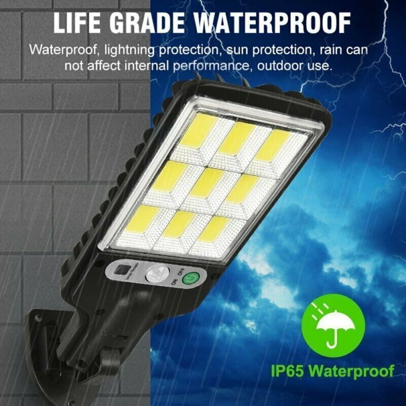 4PCS 6000W LED Solar PIR Motion Sensor Wall Light Security Garden Lamp W/Remote