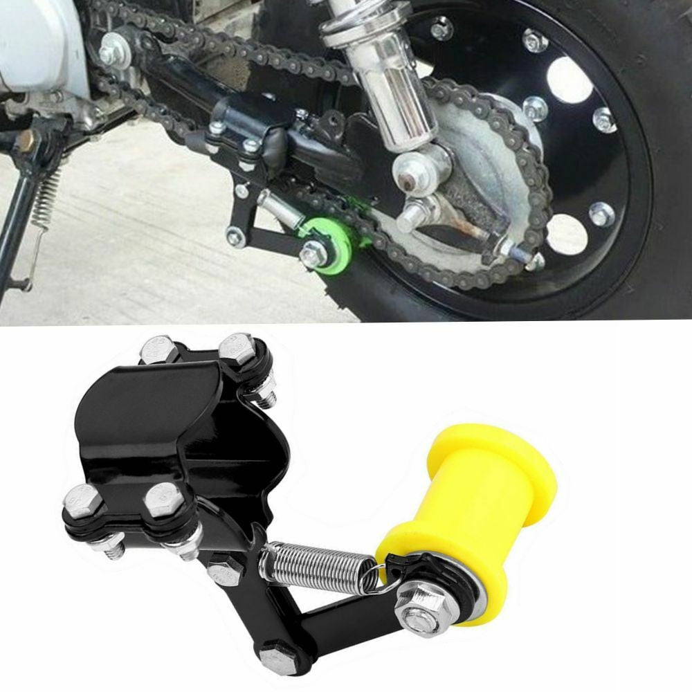 Universal Bolt On Chain Tensioner & Yellow Roller Adjuster Motorcycle Motorbike