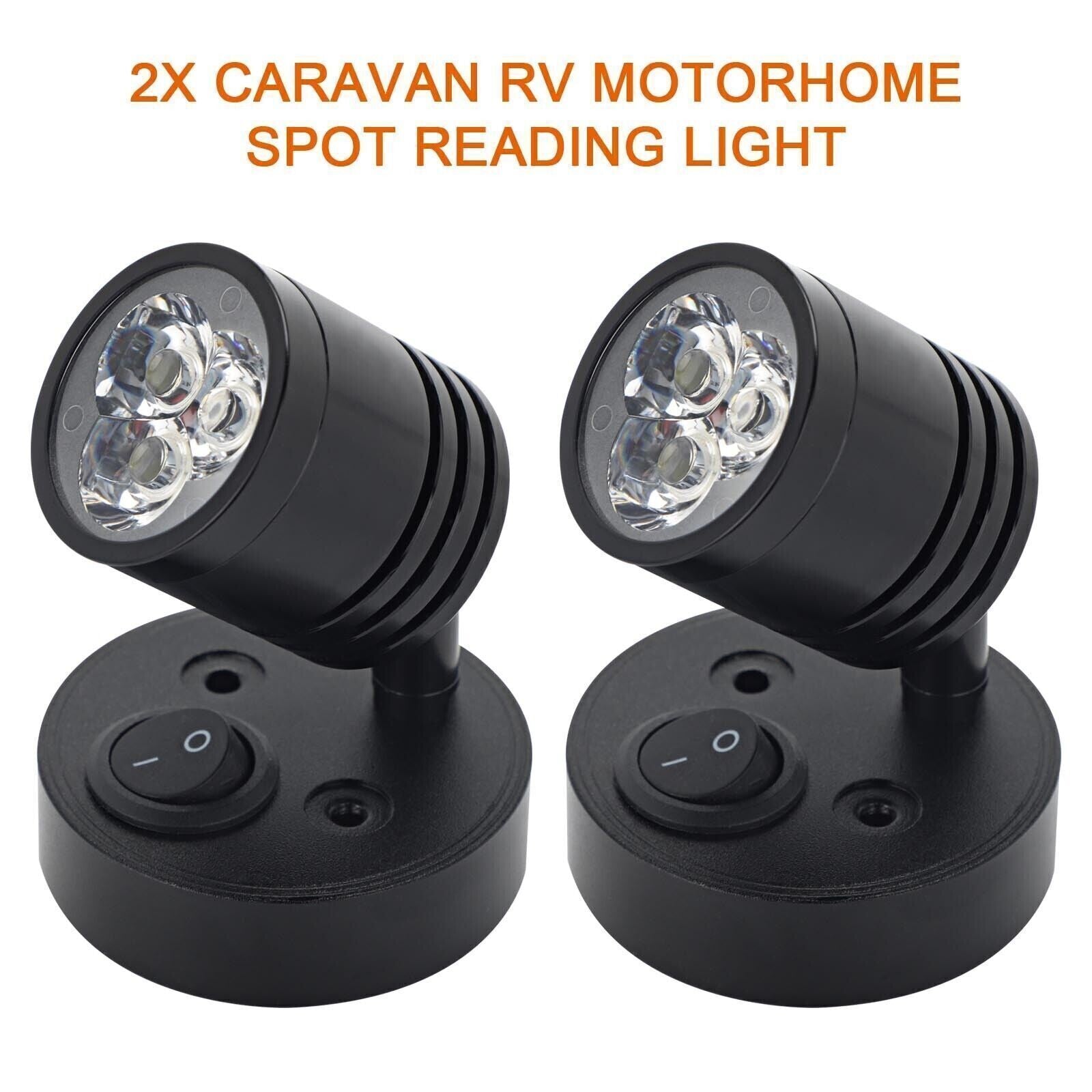 2/4x LED Reading Light Camper Caravan Van Motorhome Boat Interior Spot Lamp 12V
