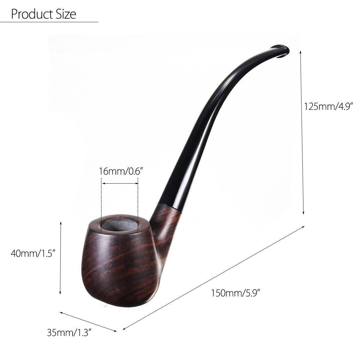 Churchwarden Pipe Long Stem Tobacco Smoking Pipe Wooden Men's Gift