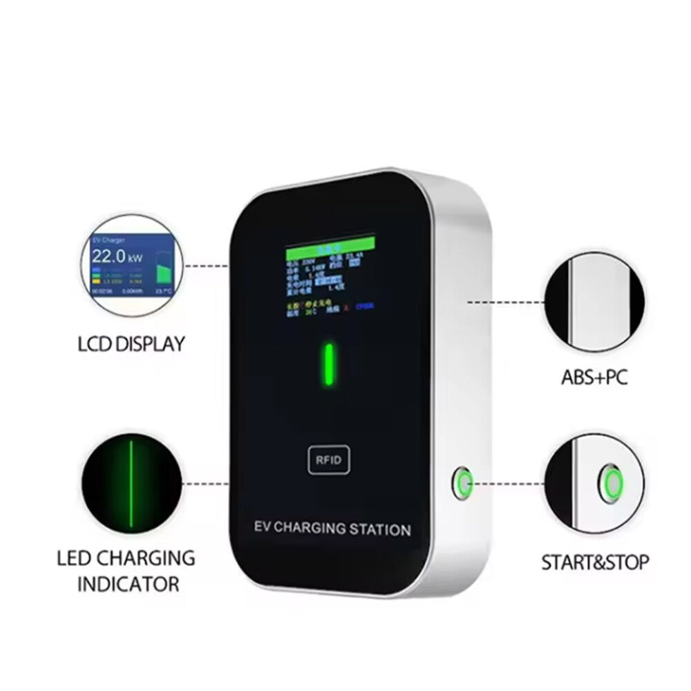 32A 7KW EV Charger Type 2 Electric Car Charging Station With 5M Cable