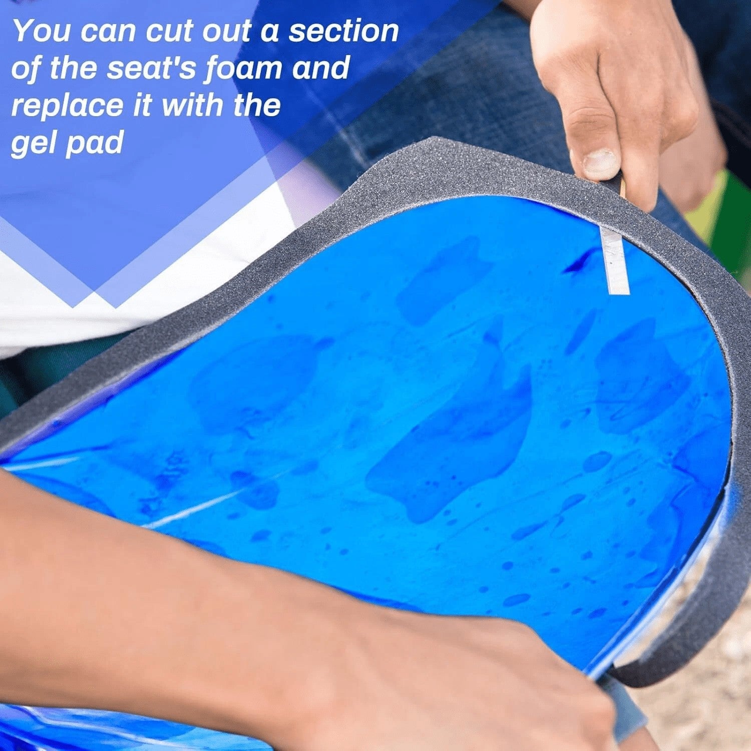 Motorcycle Seat Gel Pad Shock Absorption Mats DIY Soft Cooling Cushion 25*25*2CM