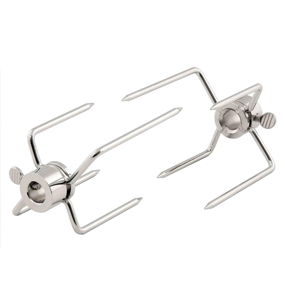 2x Rotisserie BBQ Spit Fork Chicken Charcoal Grill Barbecue Accessories