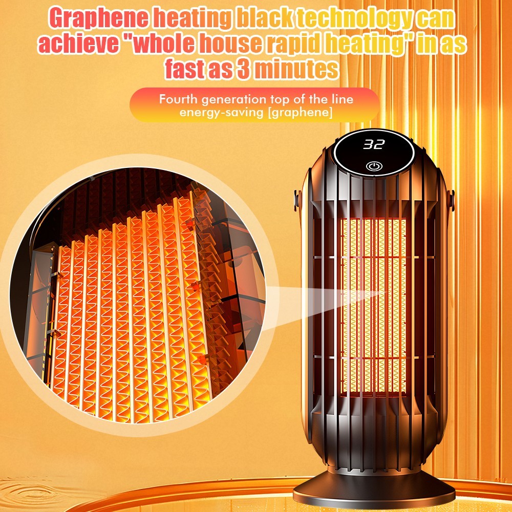 2500W Electric Heater Low Energy Room Heater Portable for Home 4 Heat Setting