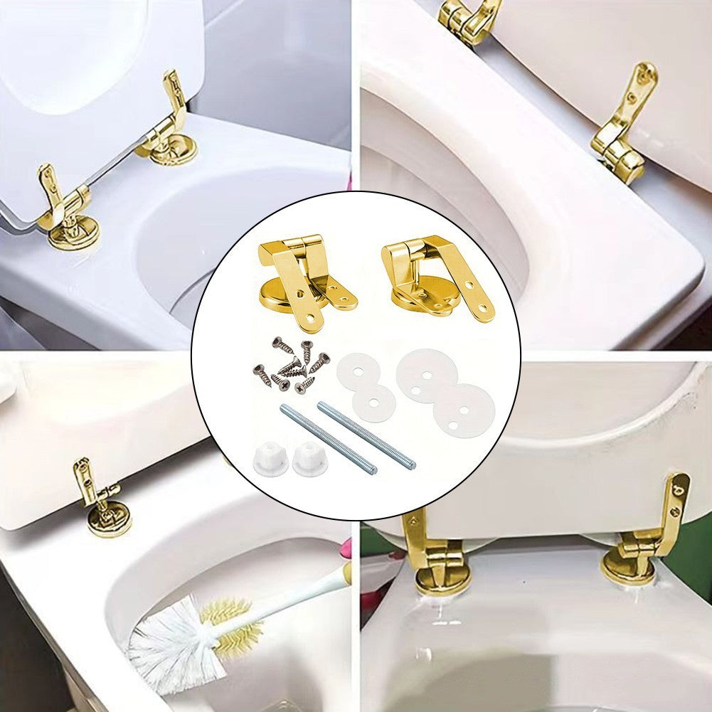 Rust Proof Gold Toilet Hinges Replacement Set with Complete Accessories