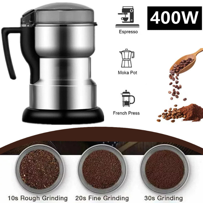 400W Electric Coffee Grinder Grinding Milling Bean Nut Spice Matte Blade Blender