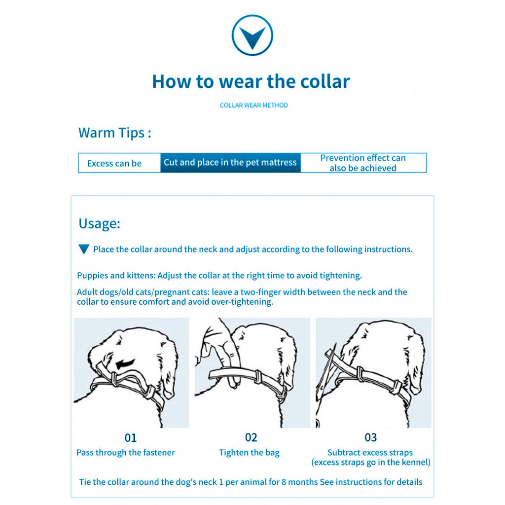 Pet Collar Flea Tick large and small Dogs -- Adjustable Treatment Protection