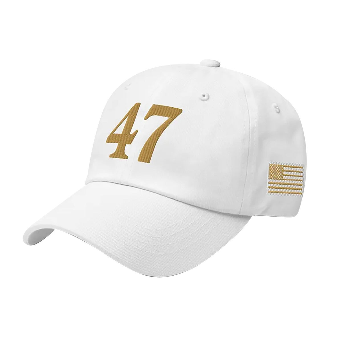 47 Hat Charlie Kirk Gold Embroidered Low Profile Adjustable Hat Republican Cap