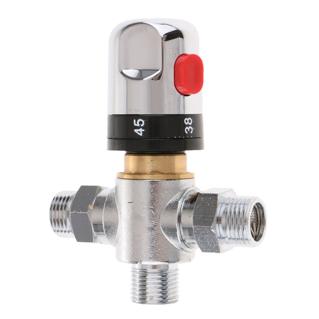 3 Way Solar Thermostatic Mixing Valve Shower Water Heater Control #2 DN15