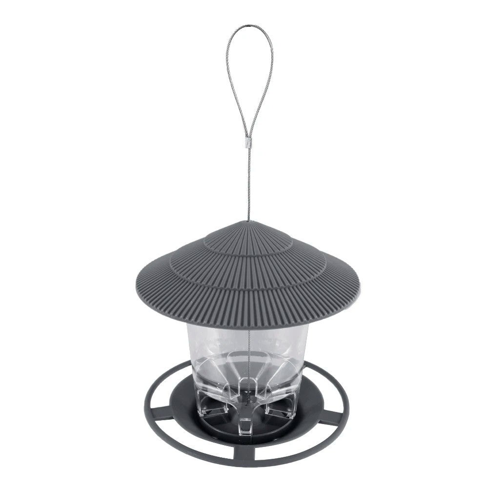 Hanging Wild Bird Feeder Station Baffle Dome Peanut Seed Feed（Grey）