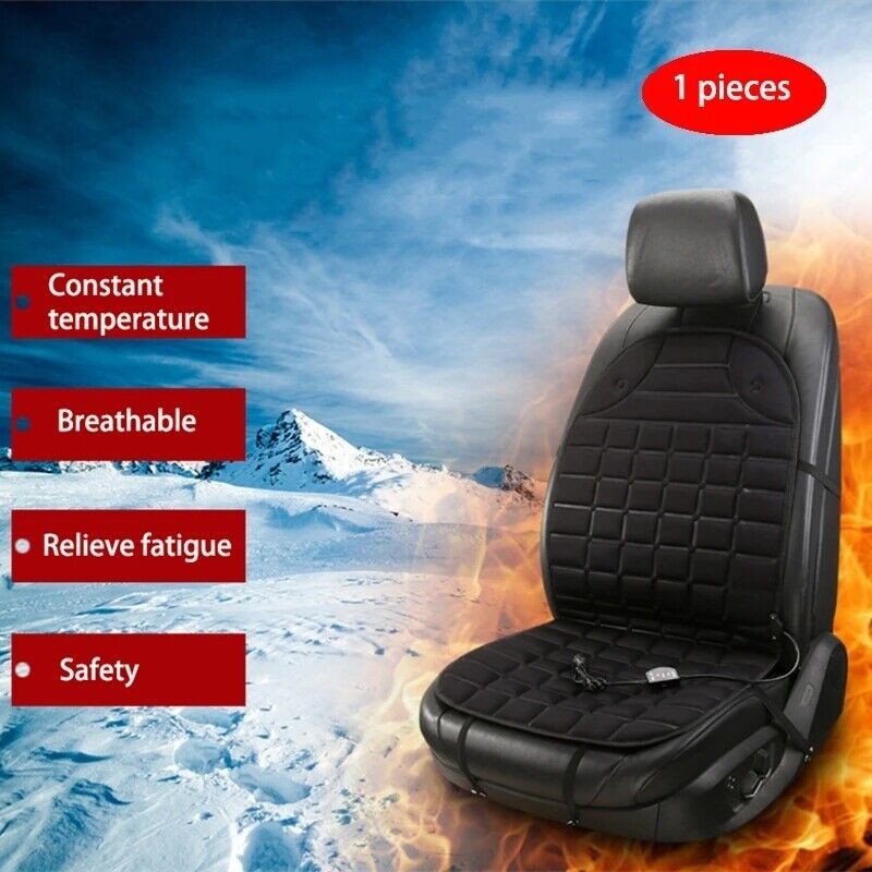 Luxury Heated Car Seat Cushion Heater Aftermarket Universal Fit 12V Cold Winter