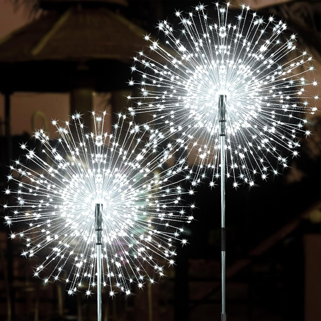 2PCS Solar Lights Outdoor Garden LED Solar Powered Firework Light Lamp DIY